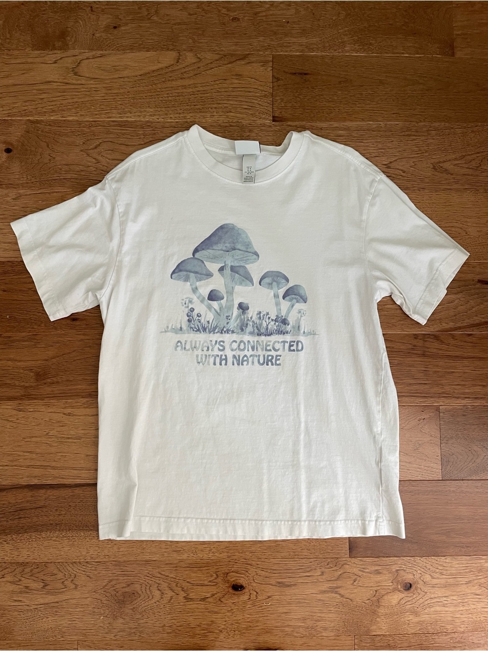 H&M relaxed fit crewneck mushroom design tee in Medium